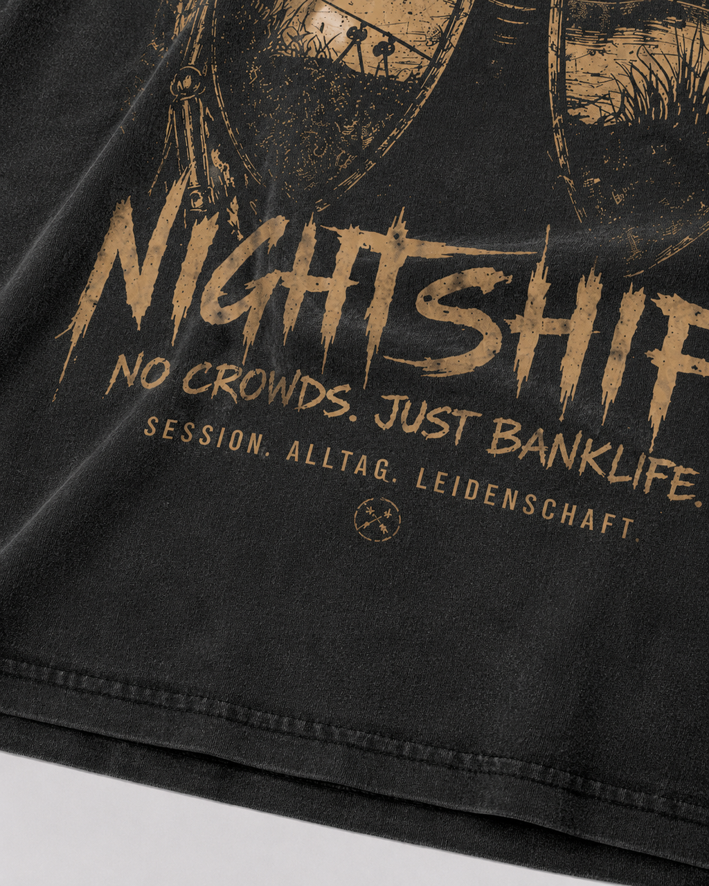 carpstylez Nightshift Acid Wash Oversize Shirt – Print-Detail