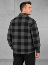ESSENTIALS Karo Steppoverhemd NS523 – 03-worn-back #farbe_iron grey / black
