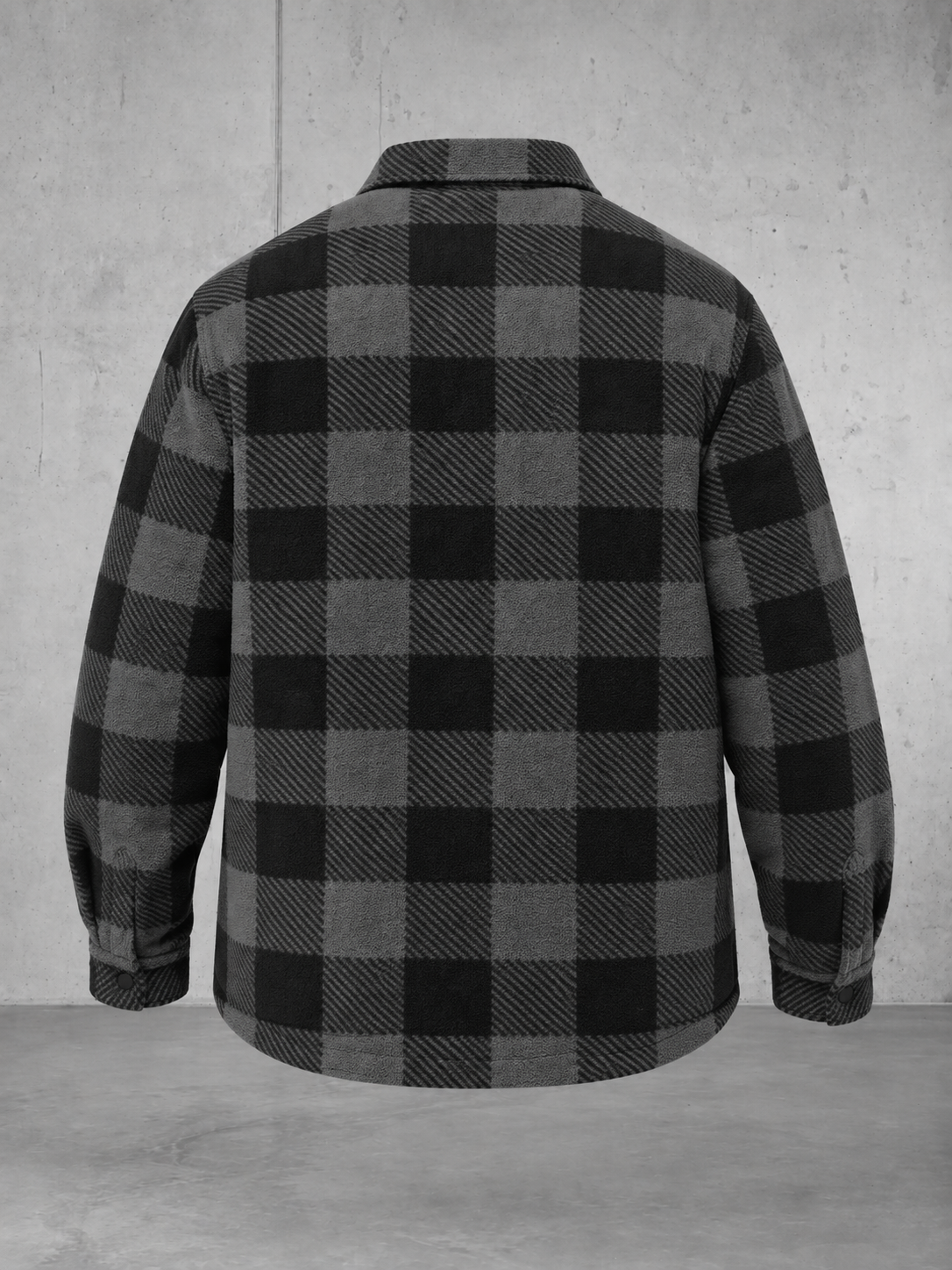 ESSENTIALS Karo Steppoverhemd NS523 – 05-ghost-back #farbe_iron grey / black