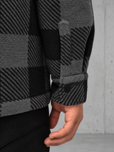 ESSENTIALS Karo Steppoverhemd NS523 – 12-cuff-detail #farbe_iron grey / black