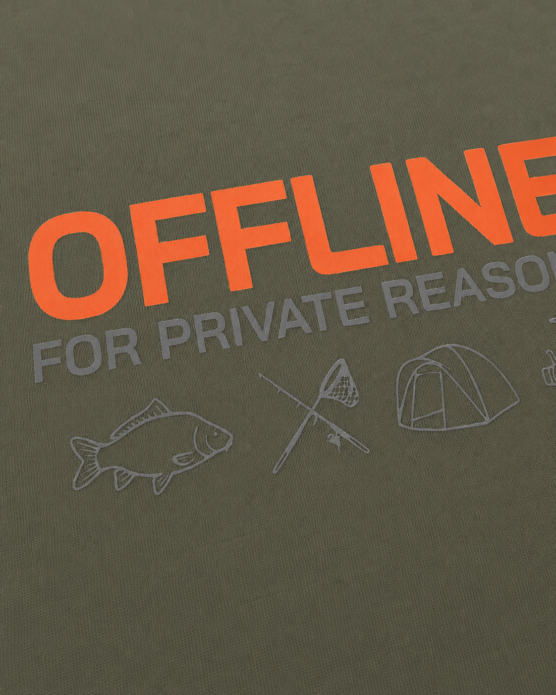 carpstylez OFFLINE Hoodie – Detail, Karpfen-Streetwear