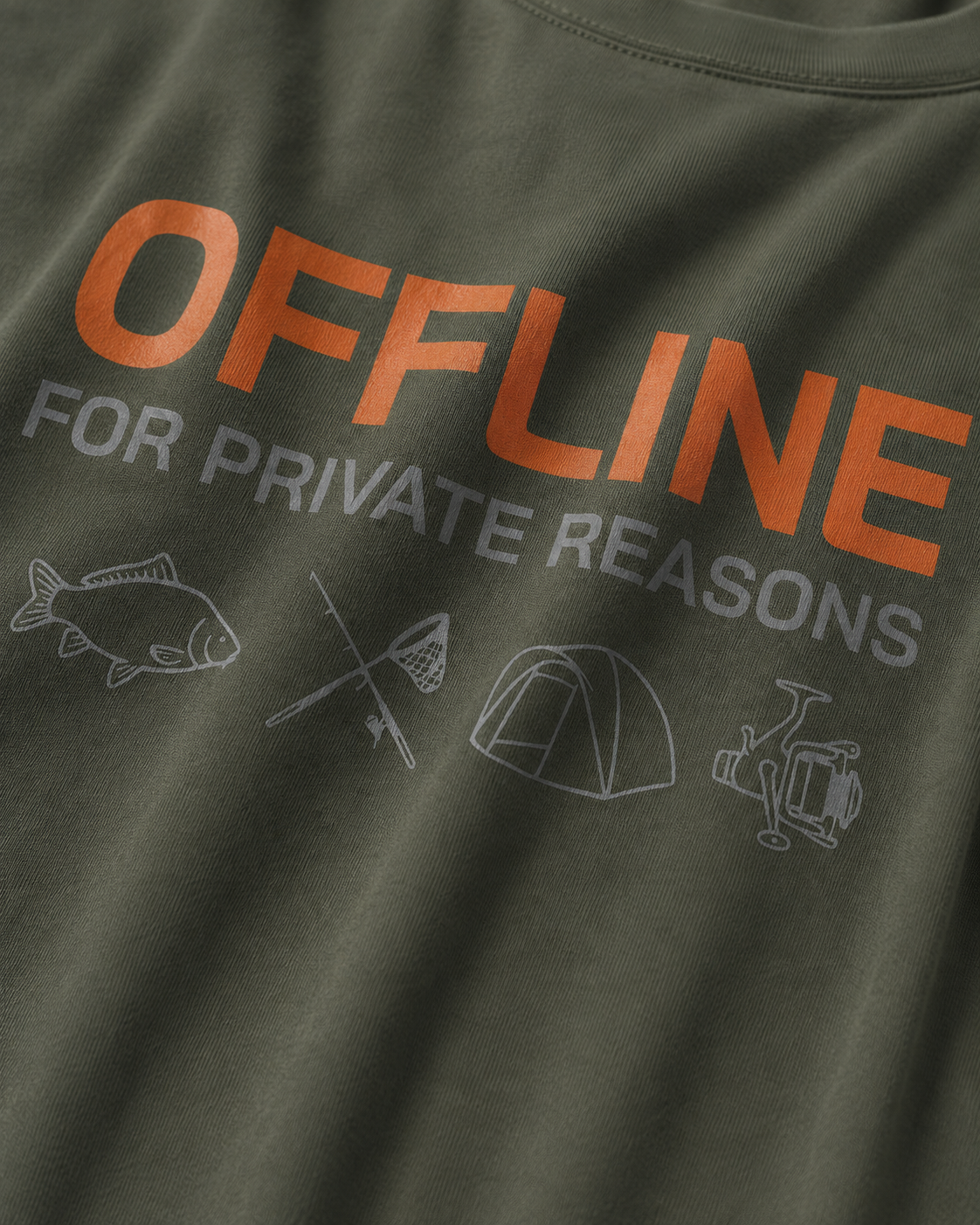 carpstylez OFFLINE Shirt – Detail, Karpfen-Streetwear