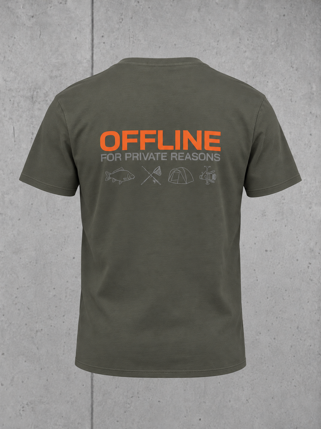 carpstylez OFFLINE Shirt – Ghost Rückenansicht #farbe_organic khaki