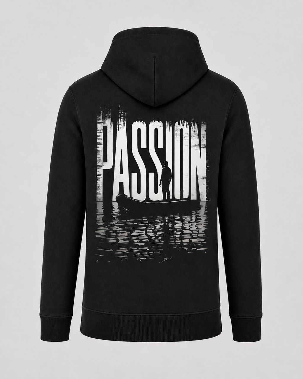 carpstylez Passion Hoodie – Backprint, schwarzer Karpfen-Hoodie