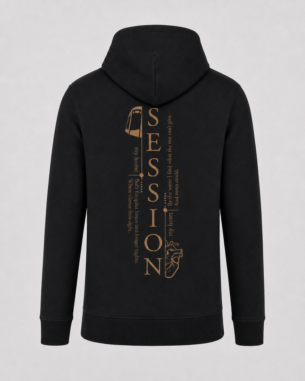 carpstylez Session Hoodie – Backprint, schwarzer Karpfen-Hoodie