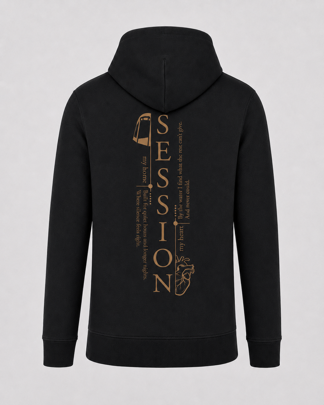 carpstylez Session Hoodie – Backprint, schwarzer Karpfen-Hoodie