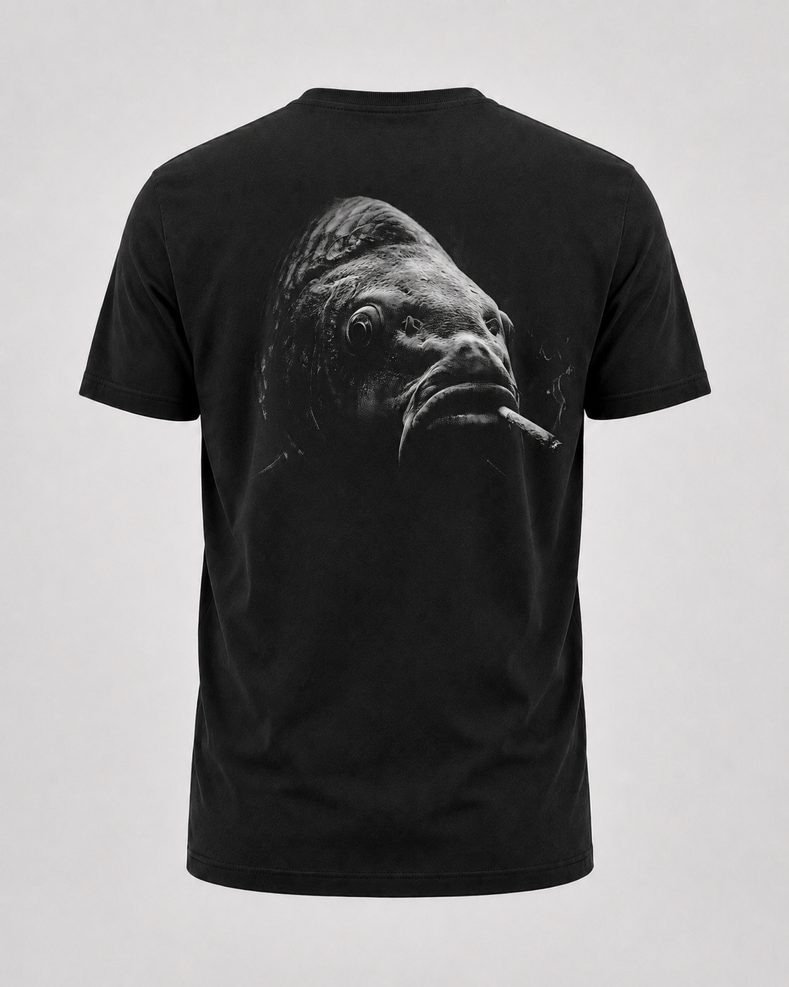 carpstylez Silt & Smoke Carp Shirt – Backprint, schwarzes Karpfen-Streetwear Shirt