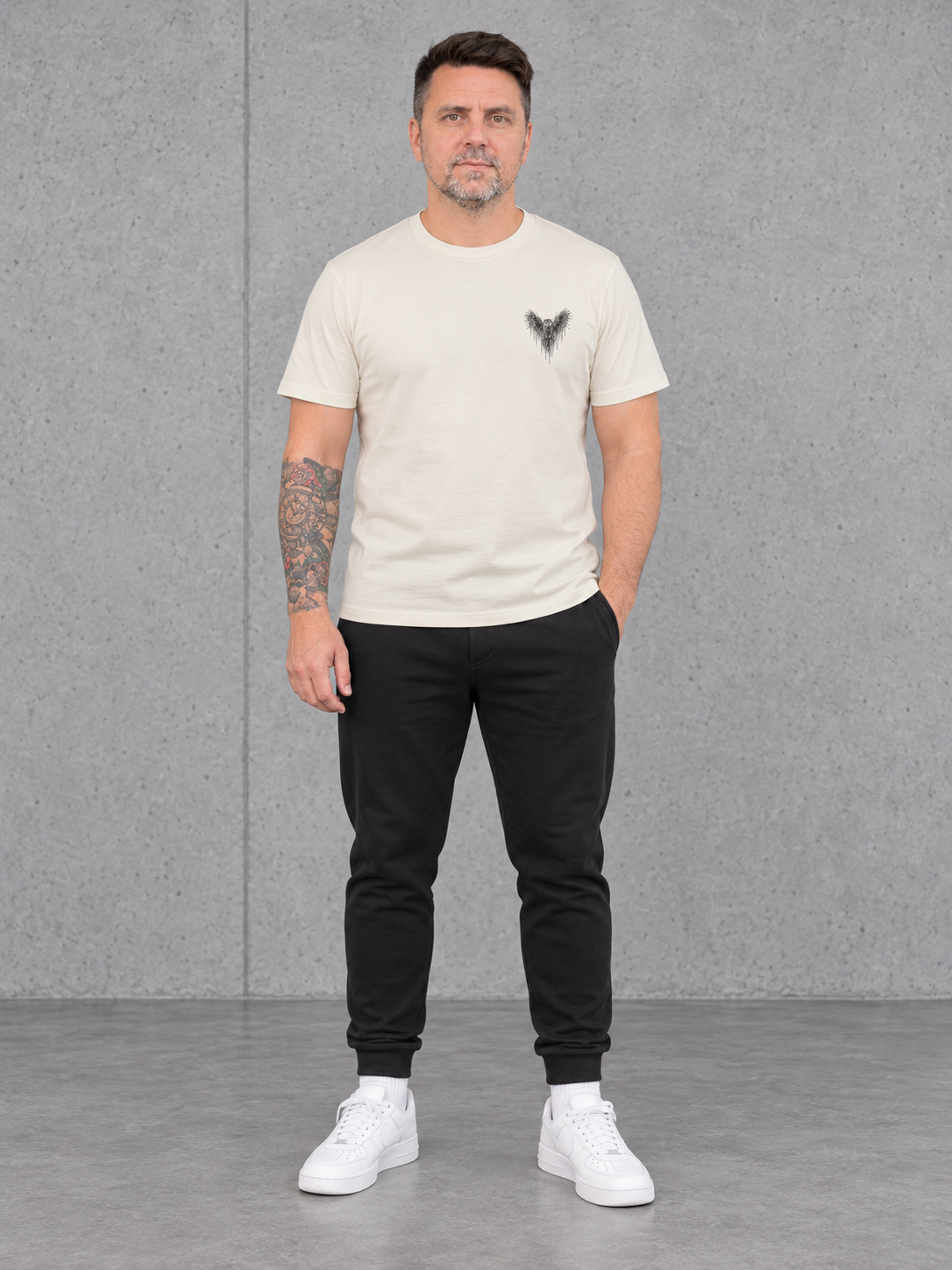 carpstylez THE OWL Shirt Ivory – Ganzkörper vorn