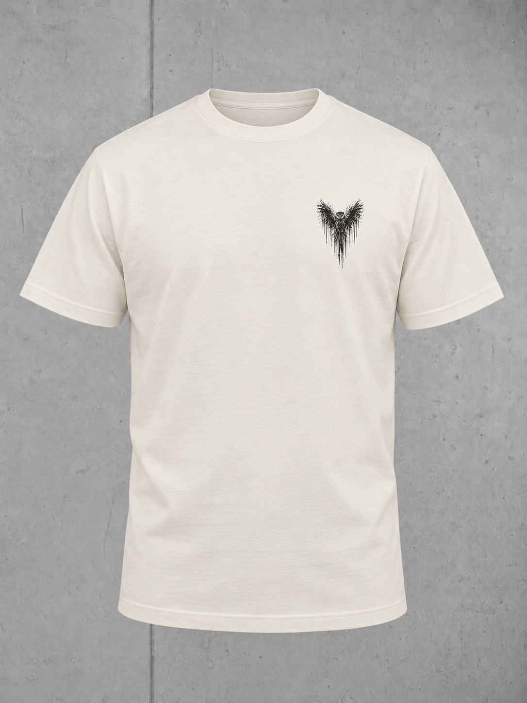 carpstylez THE OWL Shirt Ivory – Vorderseite, Karpfen-Streetwear _var_ivory #farbe_ivory