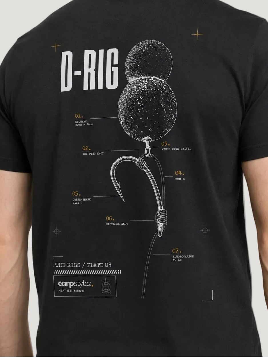 carpstylez THE RIGS D-Rig Shirt Black – Trageansicht 4, Karpfen-Streetwear _var_black #farbe_black