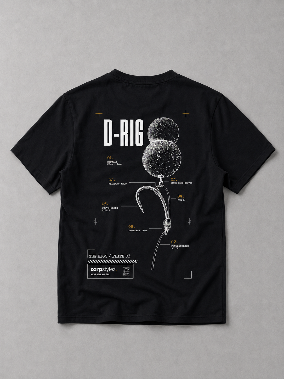 carpstylez THE RIGS D-Rig Shirt Black – Backprint, Karpfen-Streetwear _var_black