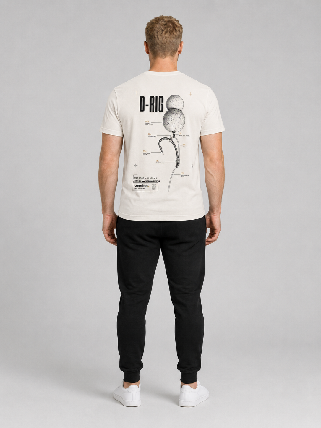 carpstylez THE RIGS D-Rig Shirt Ivory – Trageansicht 3, Karpfen-Streetwear _var_ivory