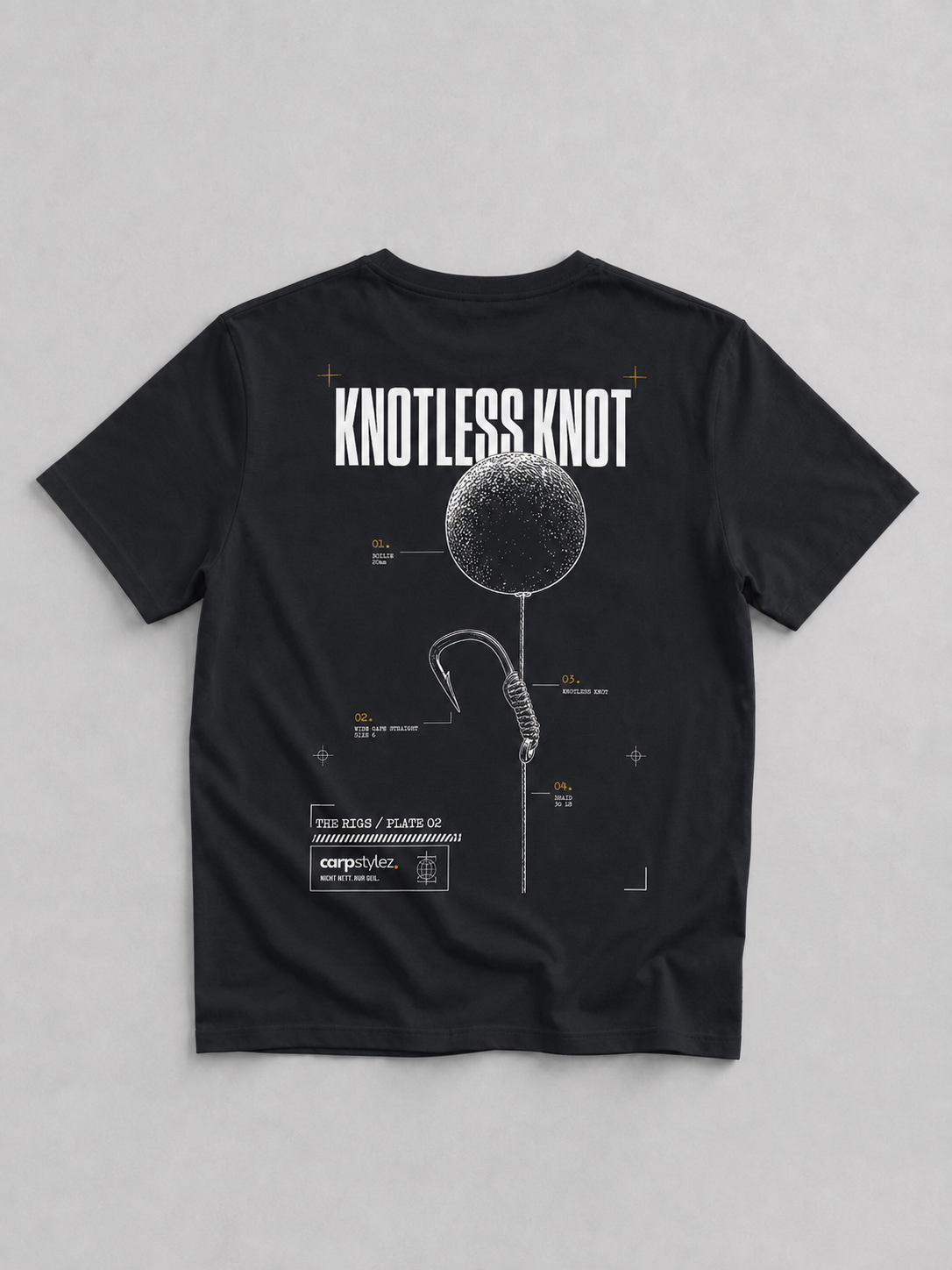 carpstylez THE RIGS Knotless Knot Shirt Black – Backprint, Karpfen-Streetwear _var_black