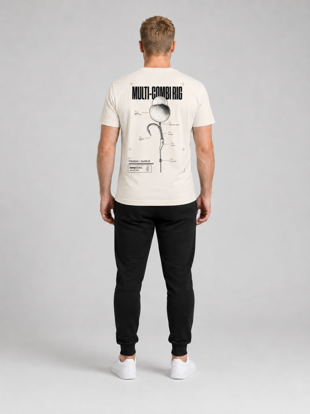 carpstylez THE RIGS Multi-Combi Rig Shirt Ivory – Trageansicht 3, Karpfen-Streetwear _var_ivory