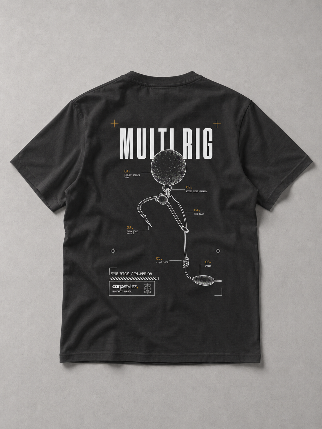 carpstylez THE RIGS Multi Rig Shirt Black – Backprint, Karpfen-Streetwear _var_black