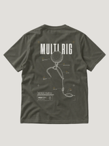 carpstylez THE RIGS Multi Rig Shirt Organic Khaki – Backprint, Karpfen-Streetwear _var_organic-khaki #farbe_organic khaki