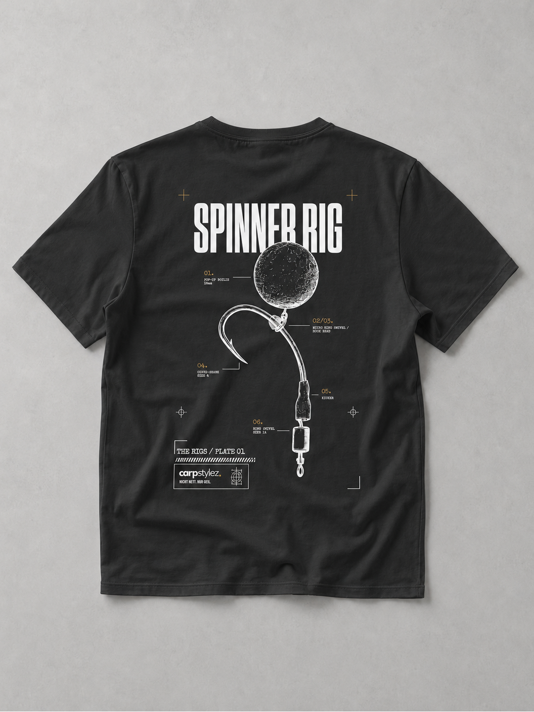 carpstylez THE RIGS Spinner Rig Shirt Black – Backprint, Karpfen-Streetwear _var_black