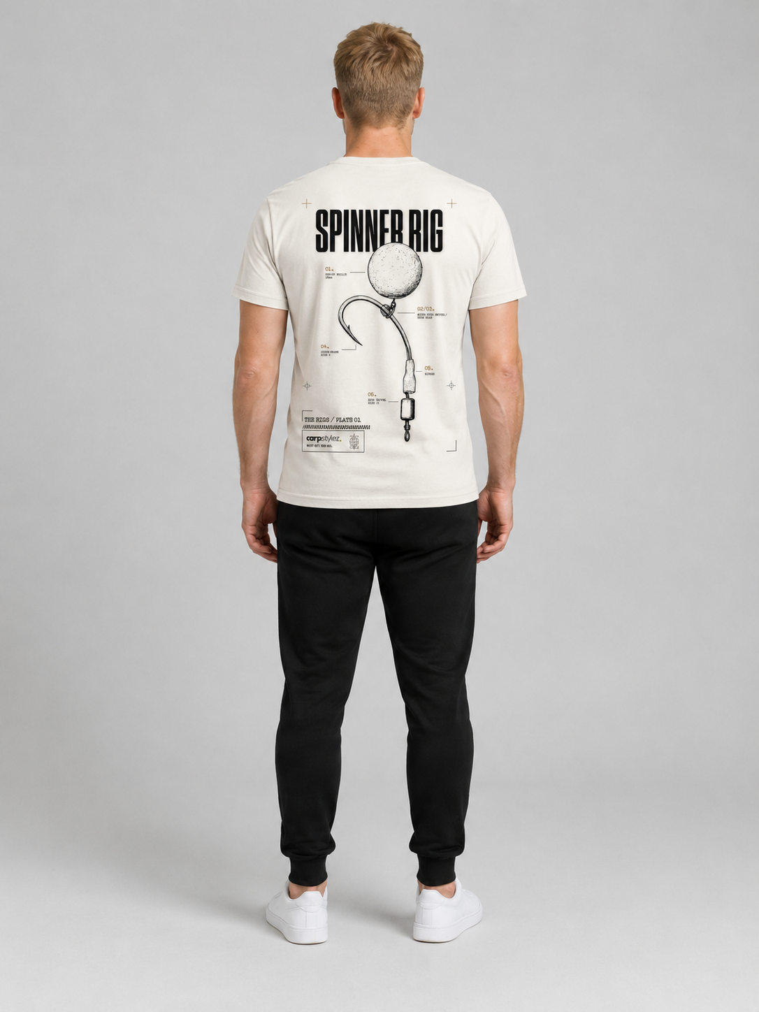 carpstylez THE RIGS Spinner Rig Shirt Ivory – Trageansicht 3, Karpfen-Streetwear _var_ivory