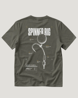carpstylez THE RIGS Spinner Rig Shirt Organic Khaki – Backprint, Karpfen-Streetwear _var_organic-khaki #farbe_organic khaki
