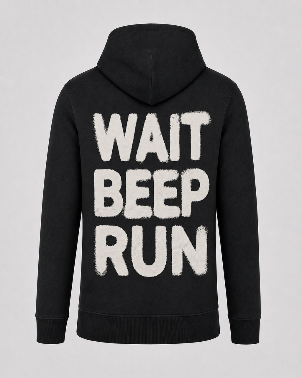 carpstylez Wait Beep Run Hoodie – Backprint, schwarzer Karpfen-Hoodie