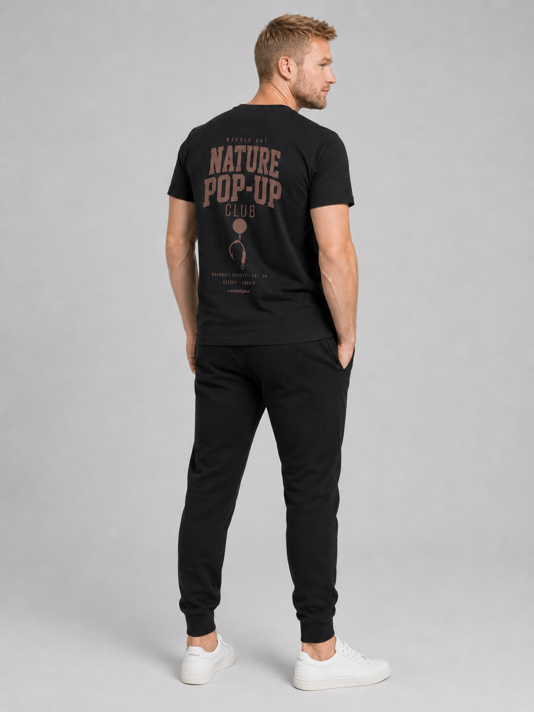 carpstylez WASHED OUT NATURE POP-UP Club Shirt – getragen, Ganzkörper Rückseite