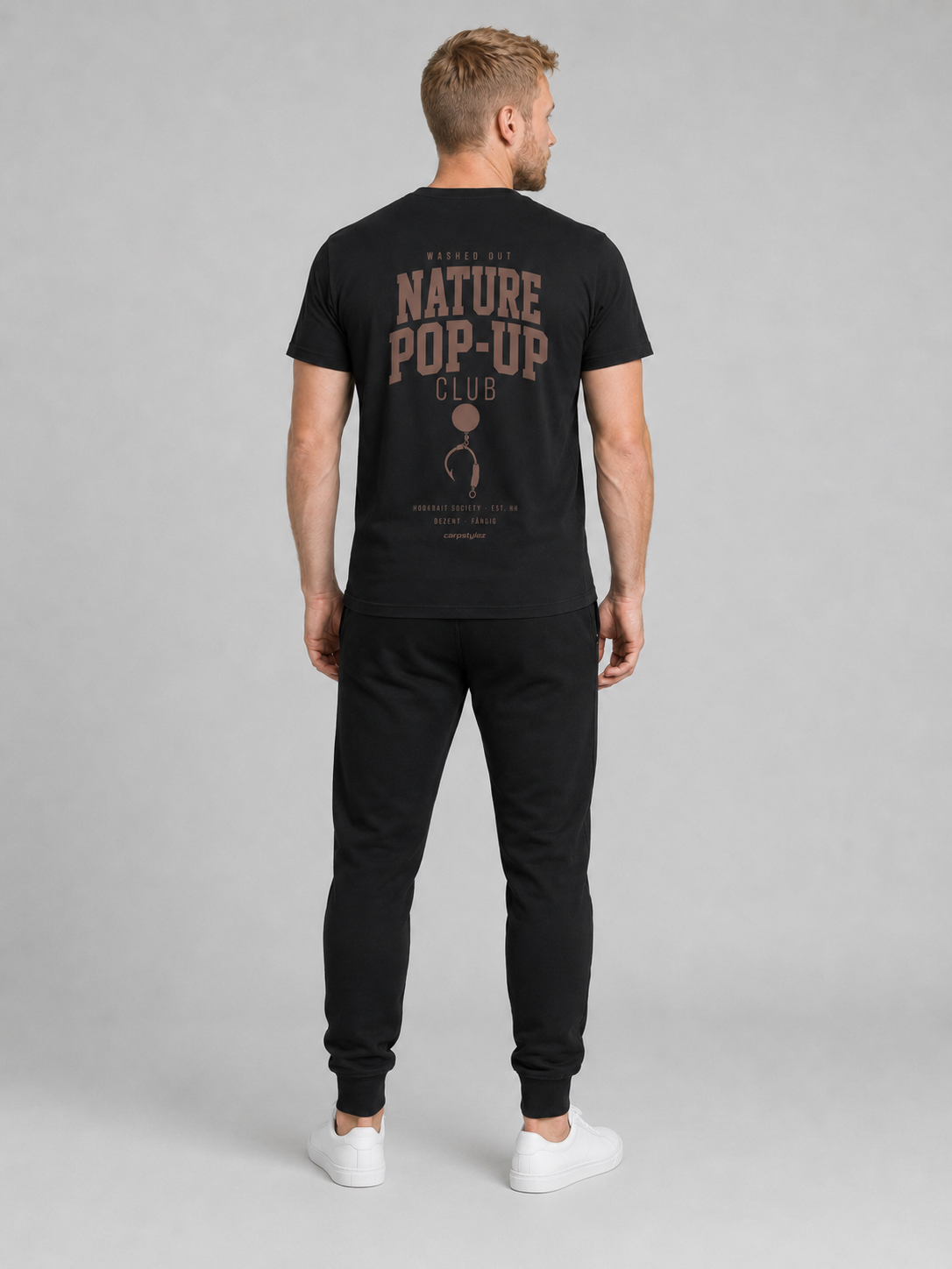 carpstylez WASHED OUT NATURE POP-UP Club Shirt – getragen, Rückansicht Ganzkörper