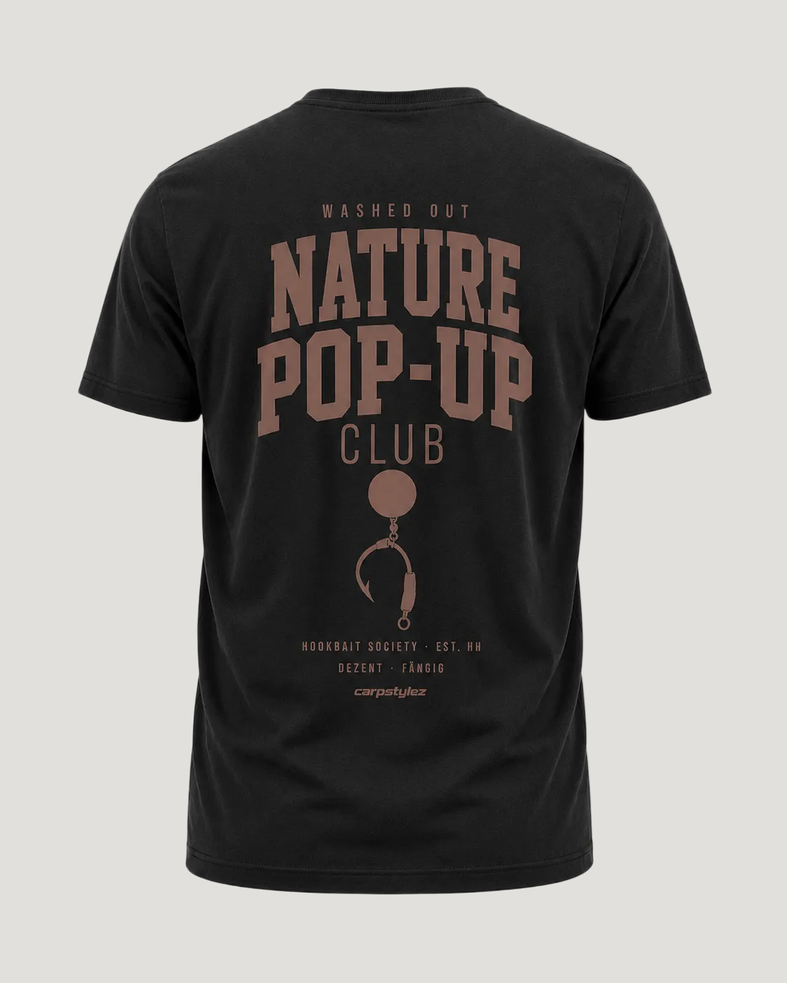 carpstylez Washed Out Nature Shirt – Backprint, schwarzes Karpfen-Streetwear Shirt #farbe_black