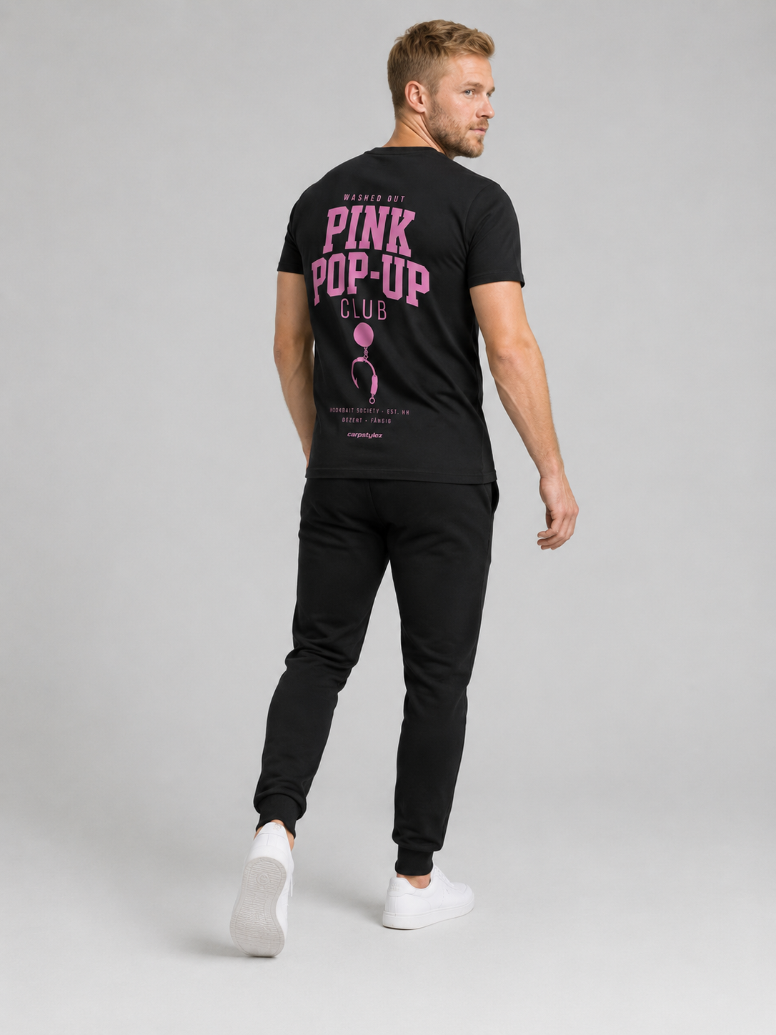 carpstylez WASHED OUT PINK POP-UP Club Shirt – getragen, Ganzkörper Rückseite