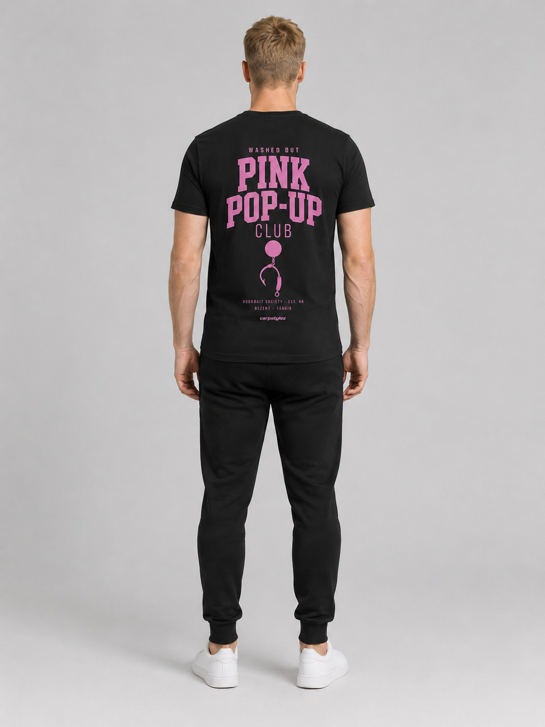 carpstylez WASHED OUT PINK POP-UP Club Shirt – getragen, Rückansicht Ganzkörper