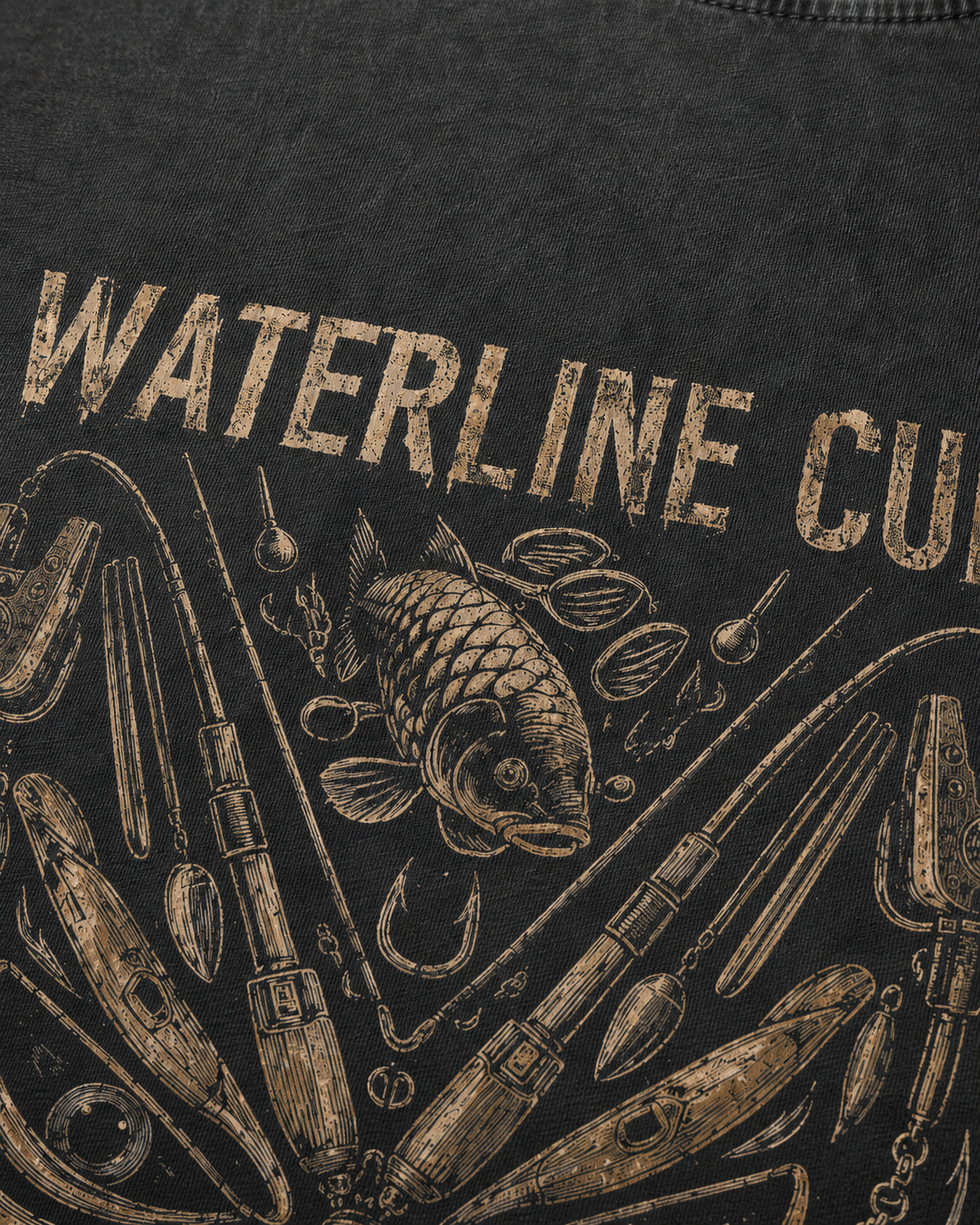 carpstylez Waterline Cult Acid Wash Oversize Shirt – Print-Detail