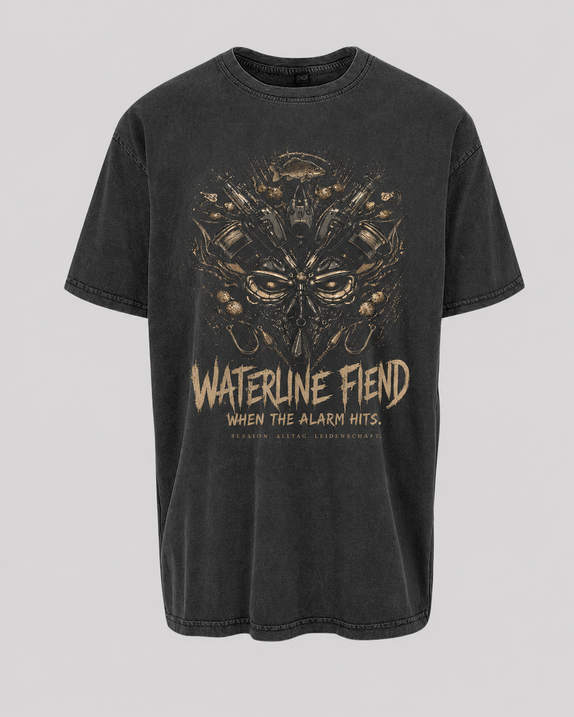 carpstylez Waterline Fiend Acid Wash Oversize Shirt – Karpfen-Streetwear