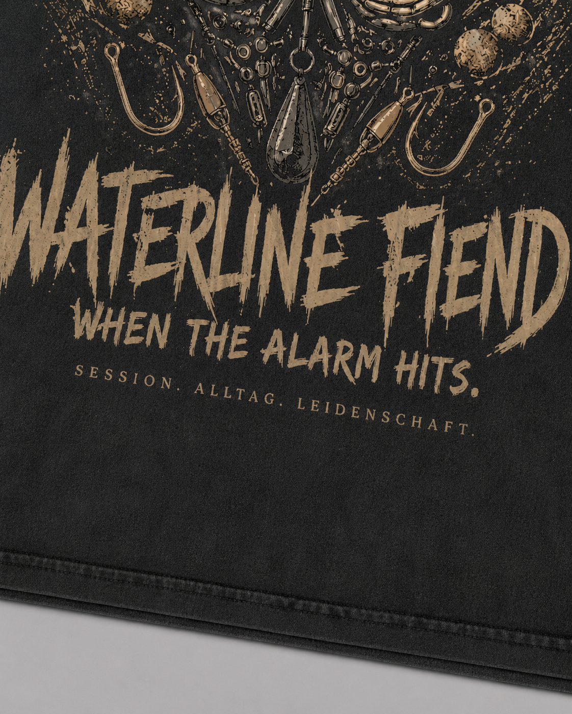 carpstylez Waterline Fiend Acid Wash Oversize Shirt – Print-Detail