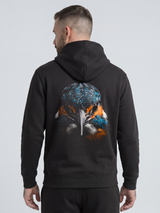 Schwarzer carpstylez Hoodie „Blackwater Kingfisher“ mit Eisvogel-Rückenprint – Streetwear fürs Karpfenangeln