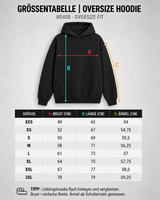 carpstylez Größentabelle Oversize Hoodie NS408 – XXS bis 3XL #color_black, ivory, organic khaki, khaki, driftwood