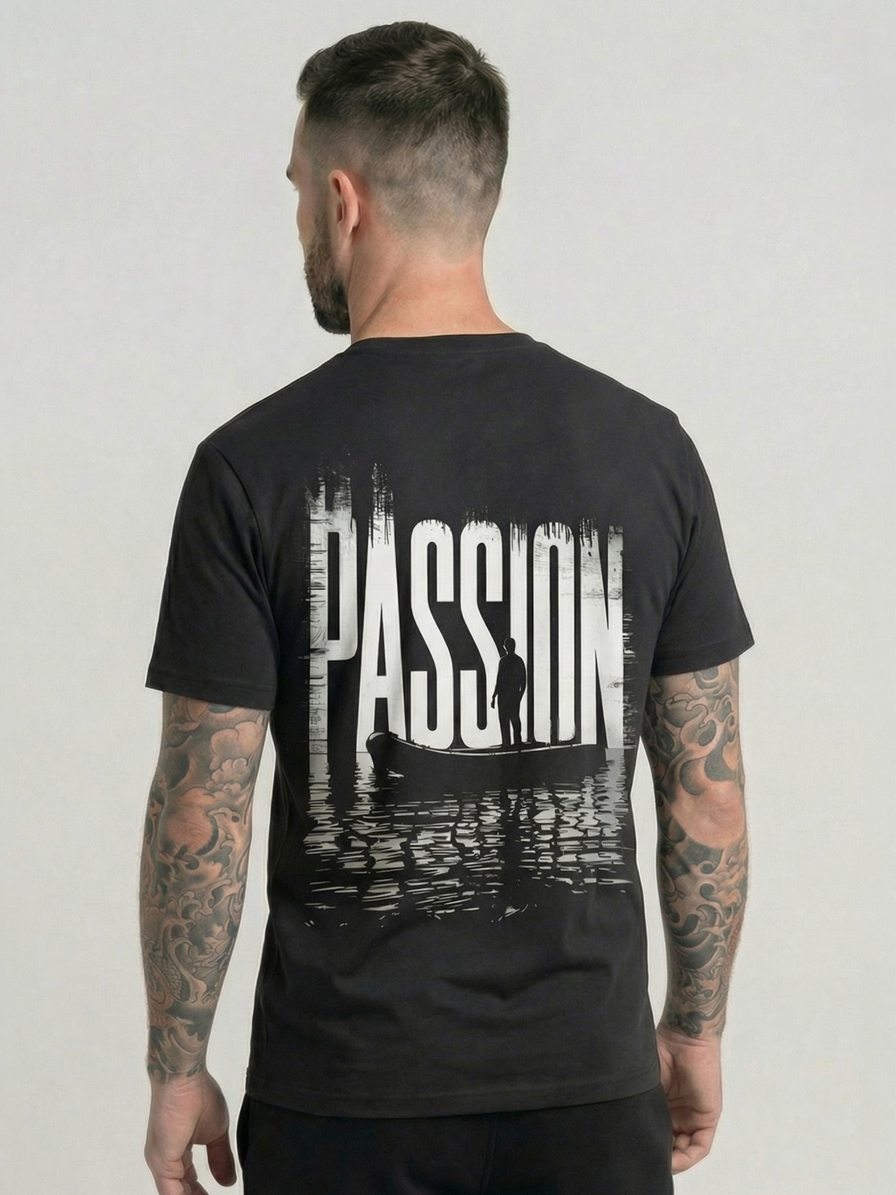 Schwarzes carpstylez Shirt „Passion“ – Rückenansicht