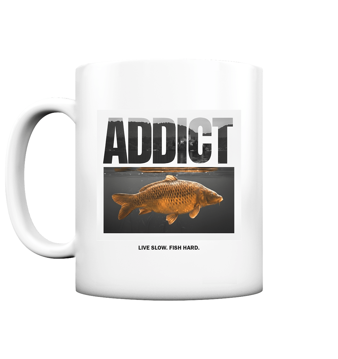 Karpfen Angeln mit ADDICT Tasse matt - CAST carpstylez