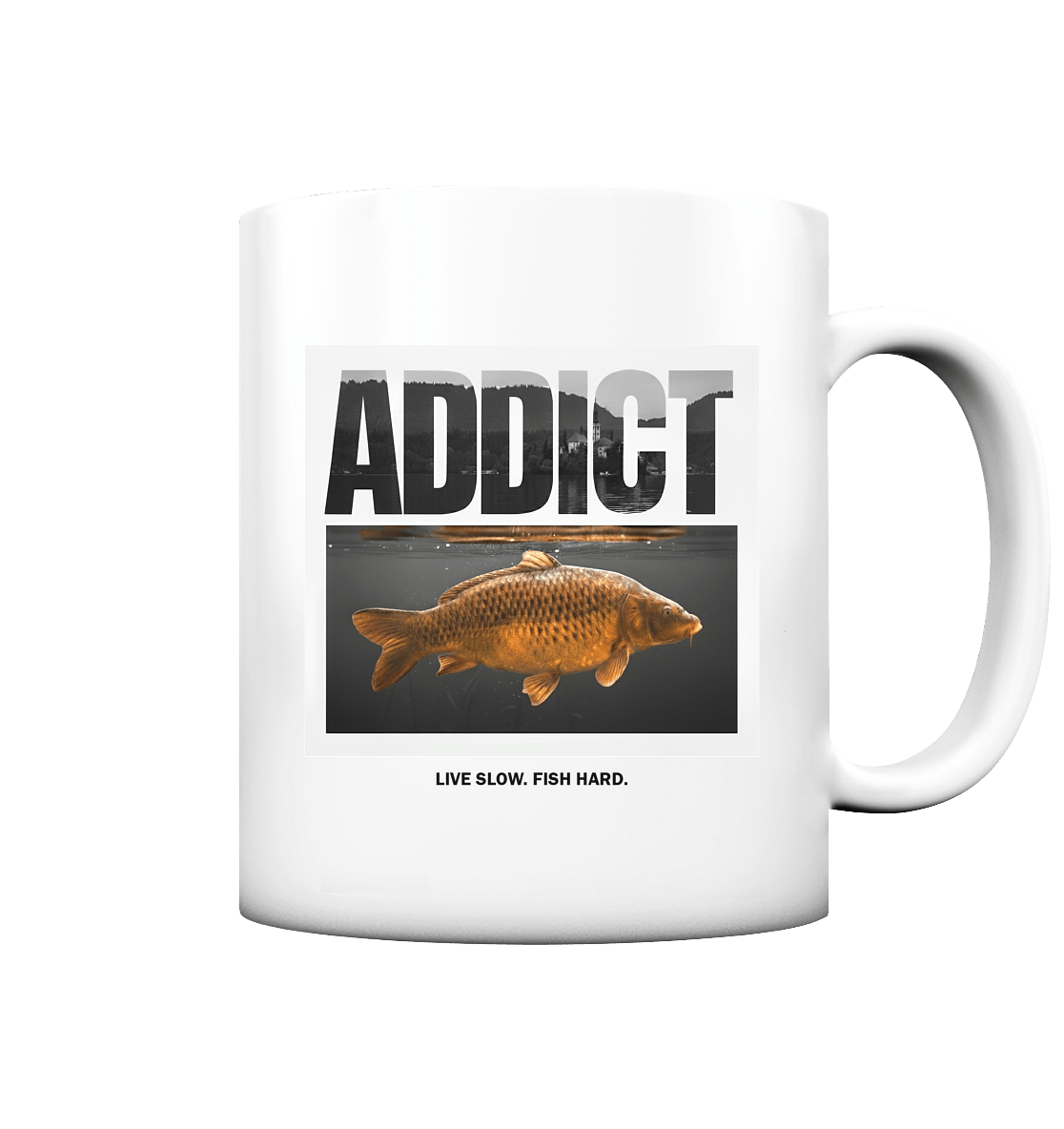 Karpfen Angeln mit ADDICT Tasse matt - CAST carpstylez