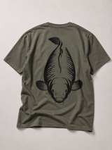 KING CARP Kids Shirt Khaki – Backprint, Flatlay