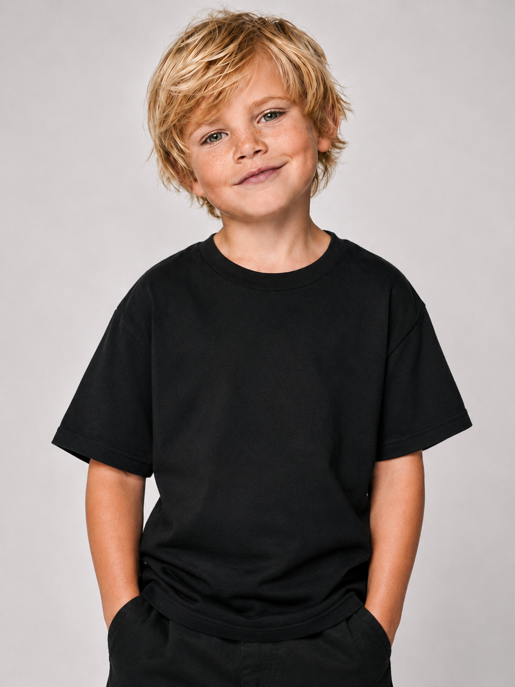 KINGFISHER VIBES Kids Shirt Schwarz – cleane Vorderansicht, Karpfenangler-Streetwear