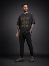 carpstylez „Kingfisher Signal“ Oversize-Shirt schwarz – Detailansicht (Acid Wash)