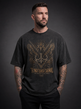 carpstylez „Kingfisher Signal“ Acid-Wash Oversize-Shirt schwarz – Streetwear fürs Karpfenangeln