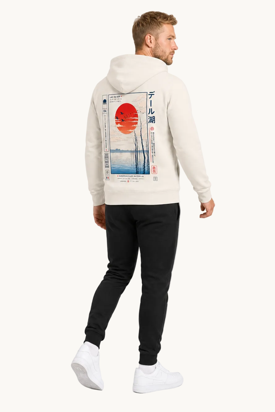 LAC DU DER Hoodie Ivory – Fullbody Rücken Dreiviertelansicht