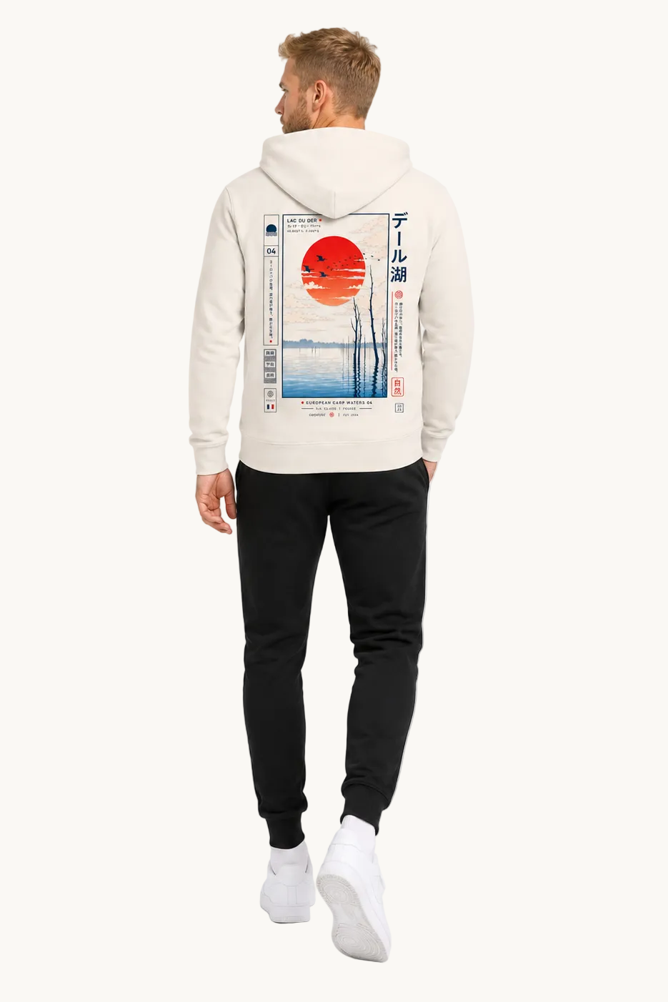 LAC DU DER Hoodie Ivory – Fullbody Rückseite