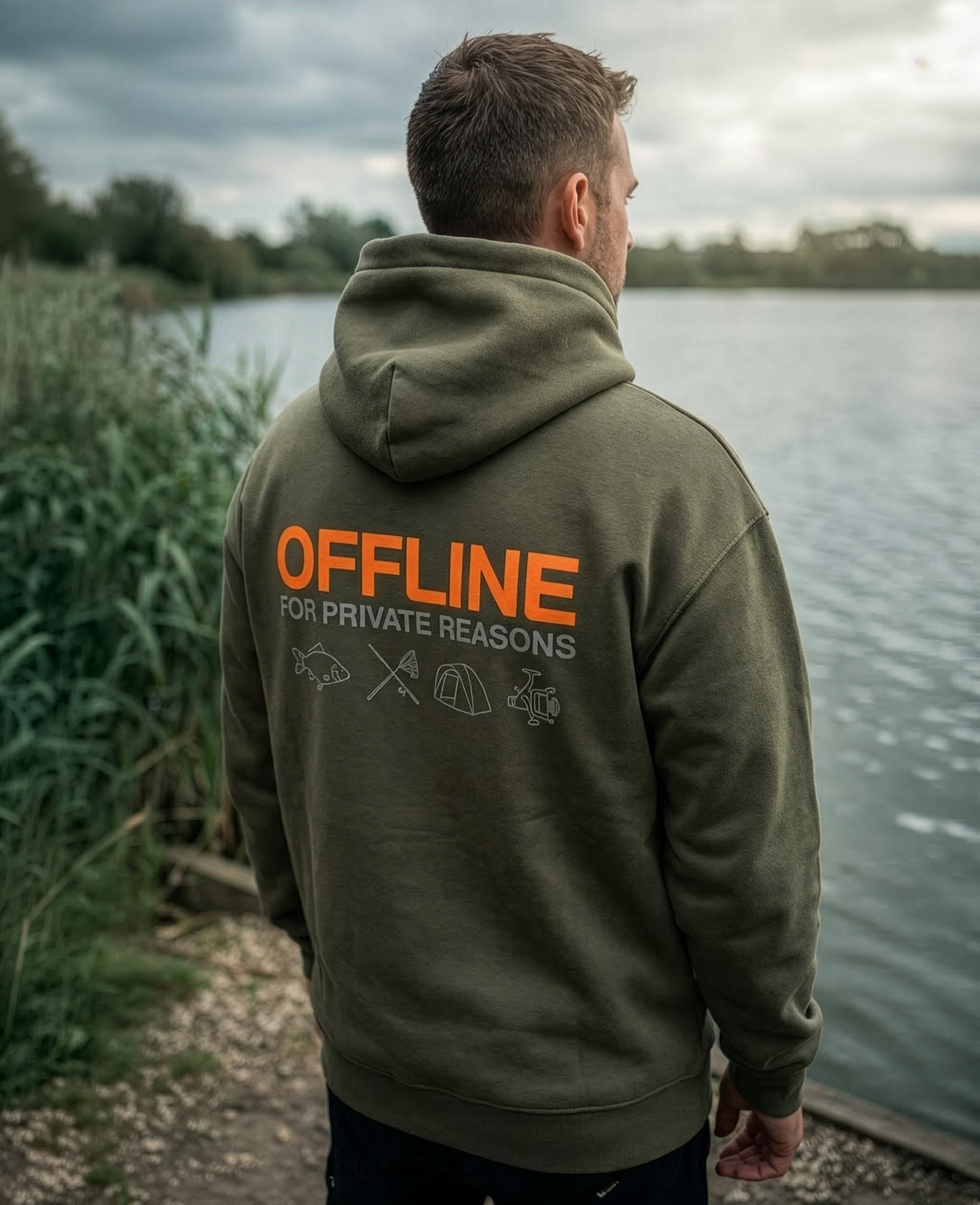 carpstylez „Offline“ Hoodie khaki – Rückenansicht