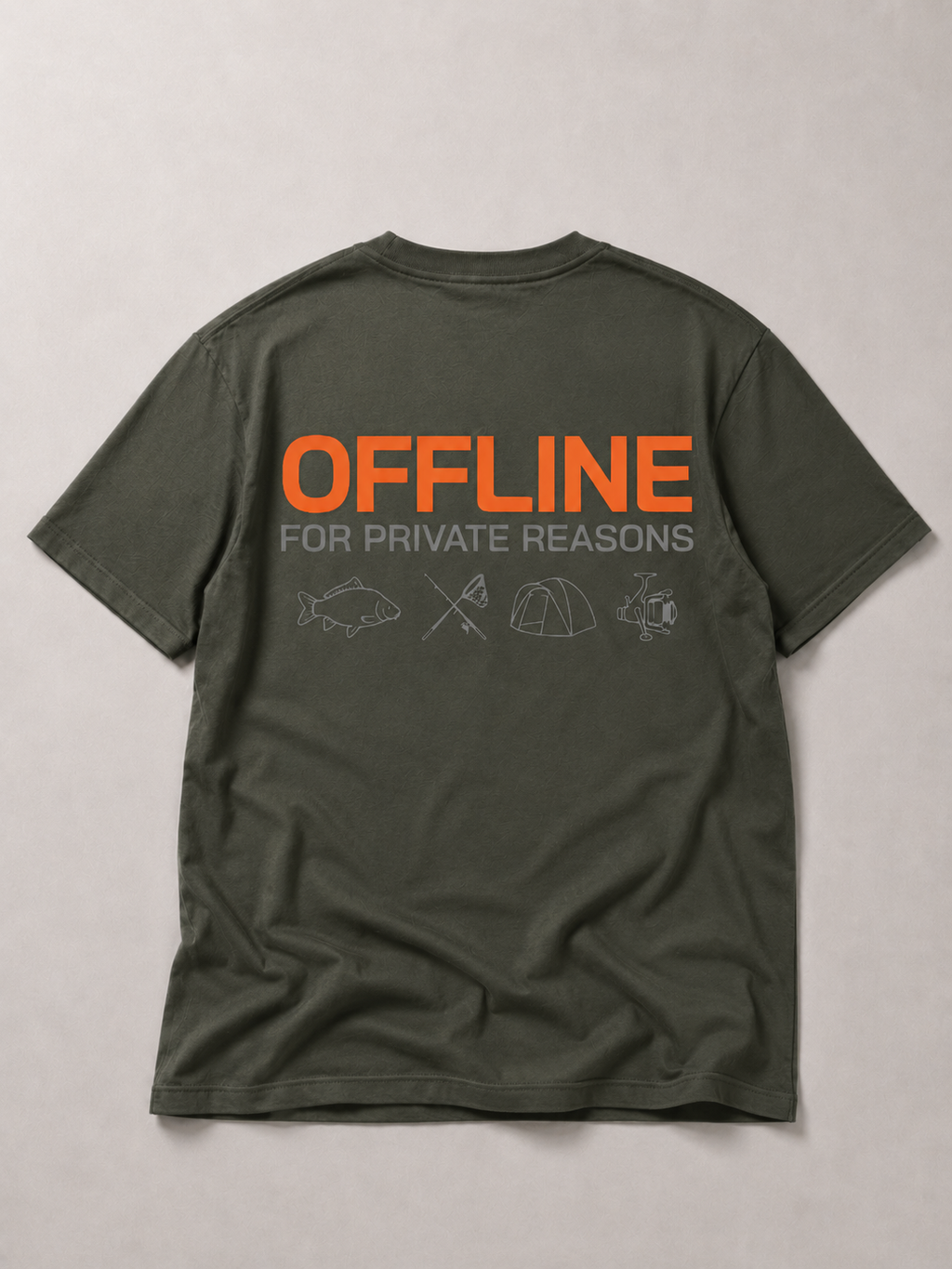 OFFLINE Kids Shirt Khaki – Backprint, Flatlay
