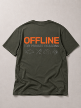OFFLINE Kids Shirt Khaki – Backprint, Flatlay
