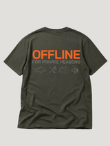 OFFLINE Kids Shirt Khaki – Backprint, Flatlay #farbe_organic khaki