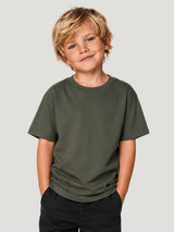 OFFLINE Kids Shirt Khaki – cleane Vorderansicht, Karpfenangler-Streetwear #farbe_organic khaki