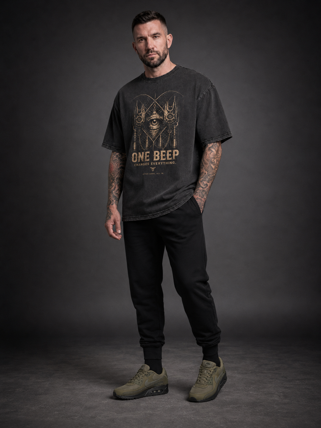carpstylez „One Beep“ Oversize-Shirt schwarz – Print-Detail