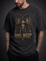 carpstylez „One Beep“ Oversize-Shirt schwarz – Detailansicht (Acid Wash)